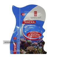 Коралл и морские водоросли  маска тканевая  для кожи вокруг глаз + крем Керамиды с Биозолотом Секреты Лан