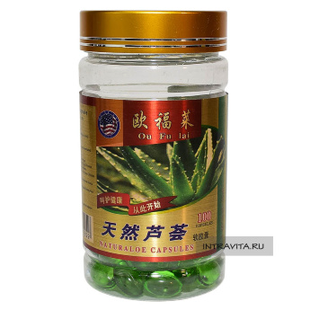 Алоэ Naturaloe capsules для нормализации пищеварения и здоровья кожи Ou Fu Lai