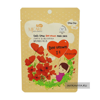 Маска тканевая с пчелиным ядом MJ Care Daily Dewy Bee Venom Mask Pack