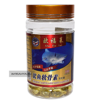 Акулий хрящ Shark Cartilage Soft capsule общеукрепляющее для здоровья связок и суставов  Ou Fu Lai
