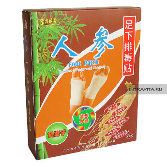 Пластырь для стоп Foot Patch с экстрактом женьшеня