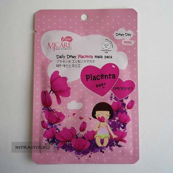 Маска тканевая с плацентой Daily Dewy Placenta Mask Pack MJCare